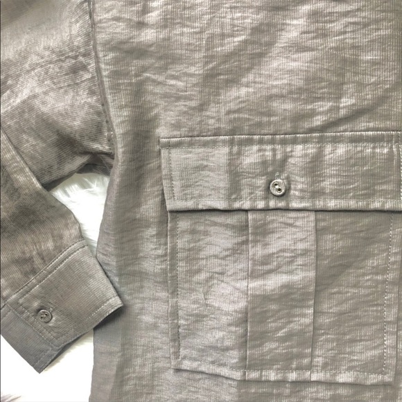 JOIE Lidelle Button Up Sheen Blouse in Moss NWT Size XS - Picture 9 of 13